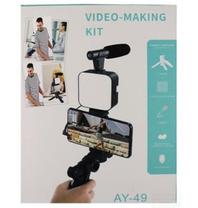 Y-49 Video Vlogger Kits With Microphone & LED Fill Light Mini Tripod