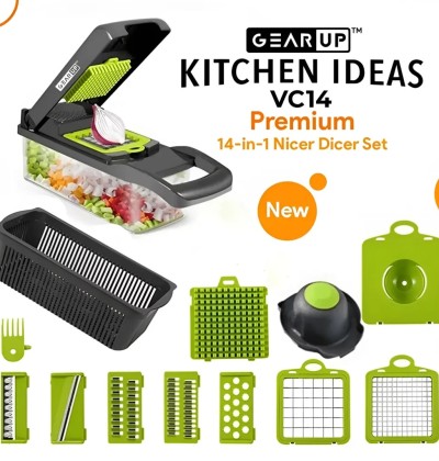 GearUP VC14 Premium 14-in-1 Vegetable and Fruits Multifuction Cutting Slicer Kitchen Tools