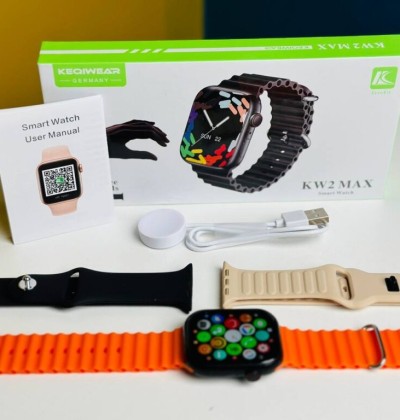 Keqiwear KW2 Max Smartwatch With 3 Bracelets – 49mm- Black Color
