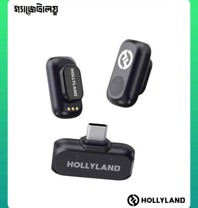 Hollyland LARK A1 Mini Duo 2-Person Wireless Microphone System with USB-C Connector for Mobile Devices (Space Gray, 2.4 GHz) - Charging Dock