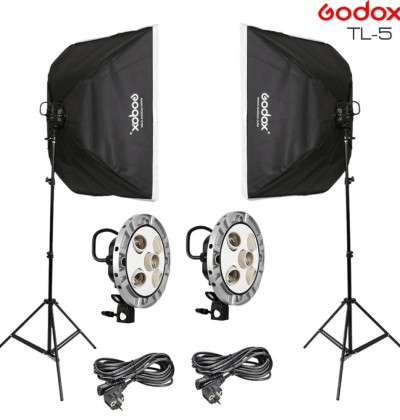 Godox Softbox Lighting Setup For YouTube Home Studio, Live Streaming Combo Set- Softbox, Light Holder, Tripod Stand Full Setup (1 side)